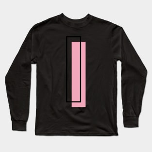 I Letter Initial Monogram Stylish Chic Minimal Linear Pink Girly Long Sleeve T-Shirt